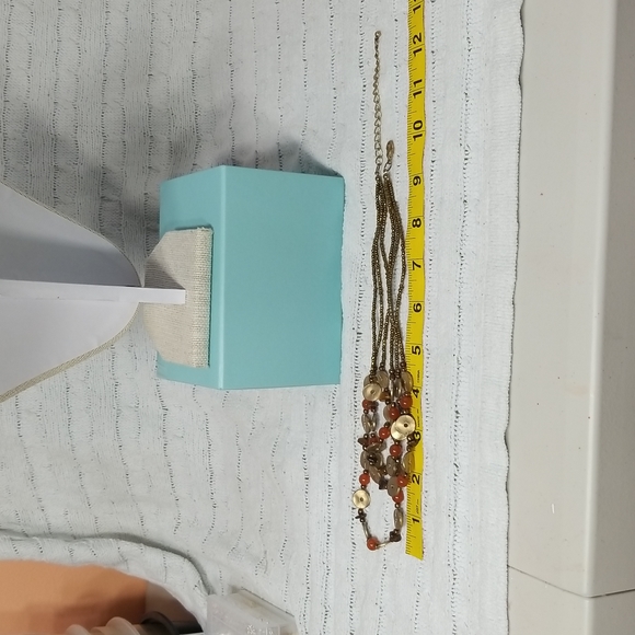 5/$25🌴Necklace Multi Strand Cooper,  Pewter,  Orange Shinny - Picture 4 of 4